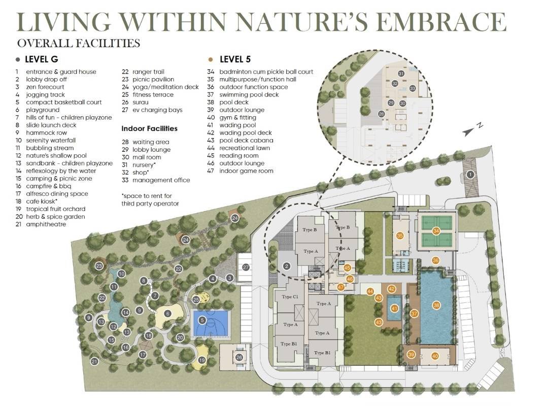 Saffron Park Residences overall facilities plan